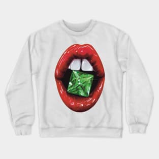 Lips with Emerald Crewneck Sweatshirt